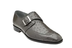 BELVEDERE JOSH Genuine Ostrich Monk Strap Dress Shoe - Gray 114011