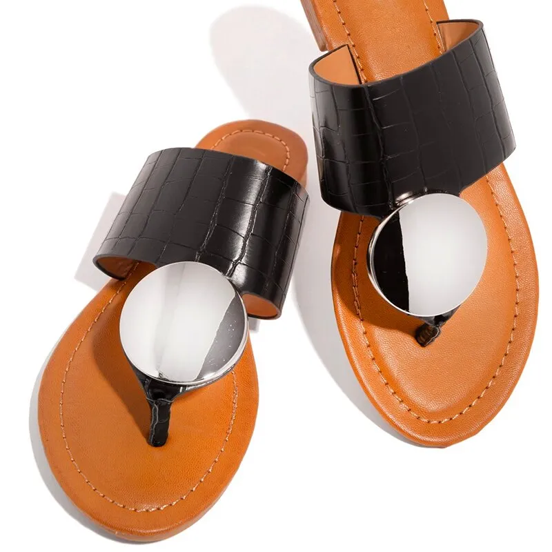 Casual Metal Women Flat Comfortable Sandals