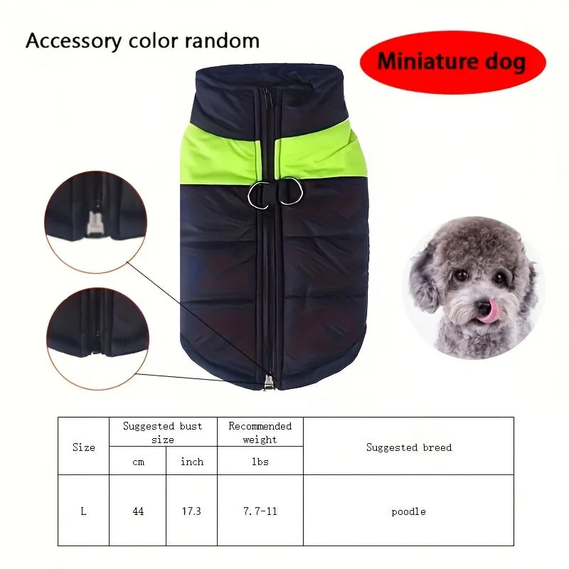 Cozy Dog Winter Vest with Back Zipper  1PC