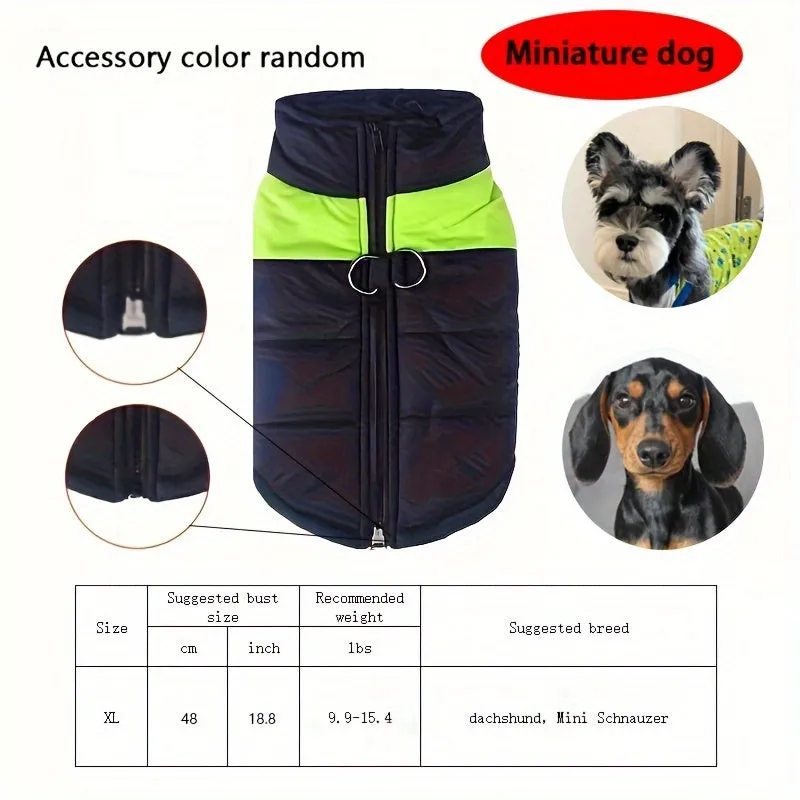 Cozy Dog Winter Vest with Back Zipper  1PC