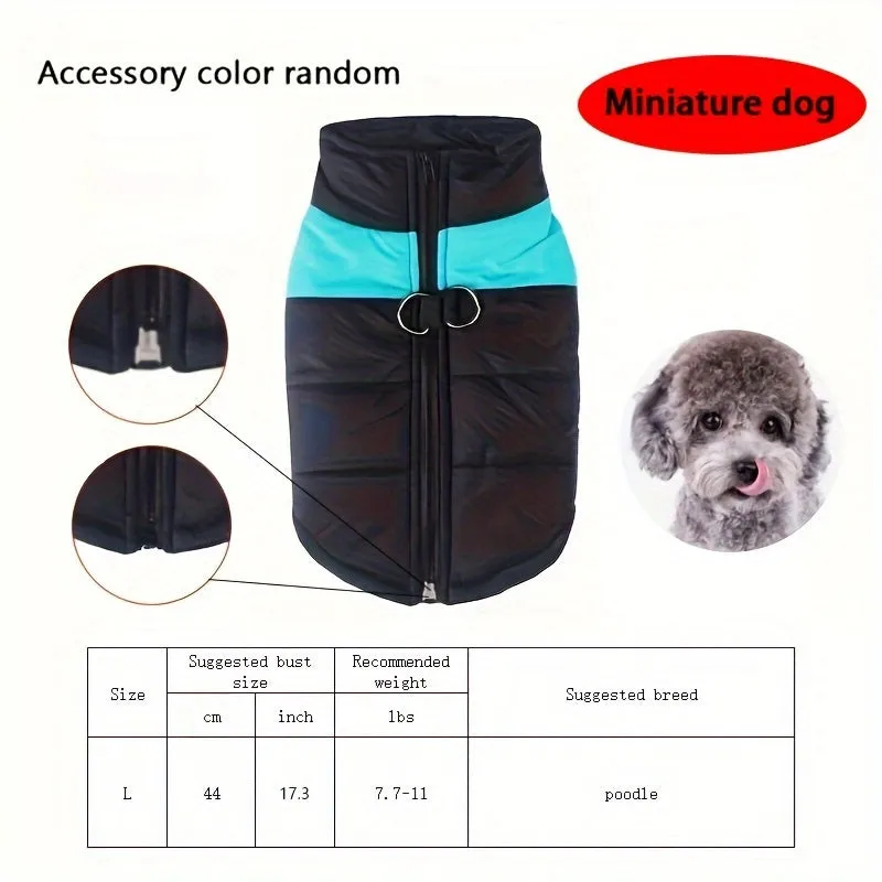 Cozy Dog Winter Vest with Back Zipper  1PC