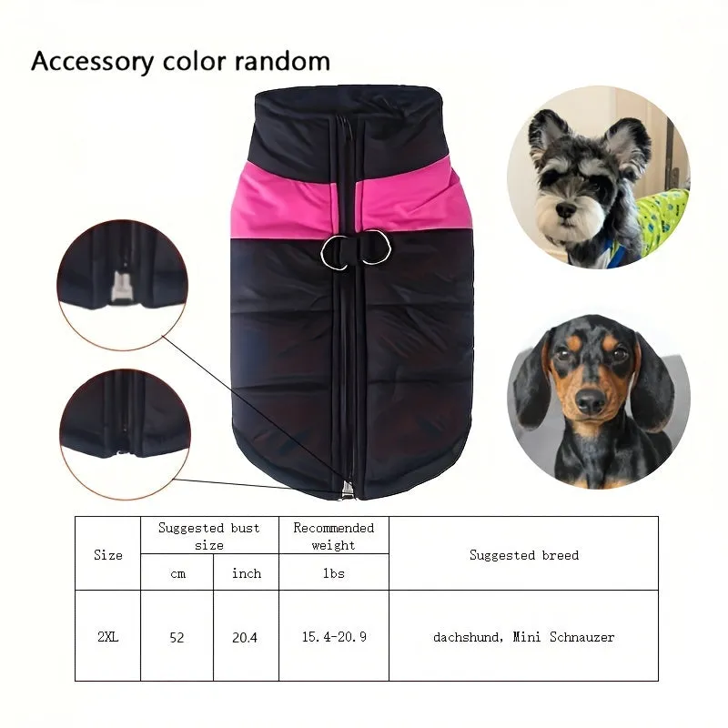 Cozy Dog Winter Vest with Back Zipper  1PC