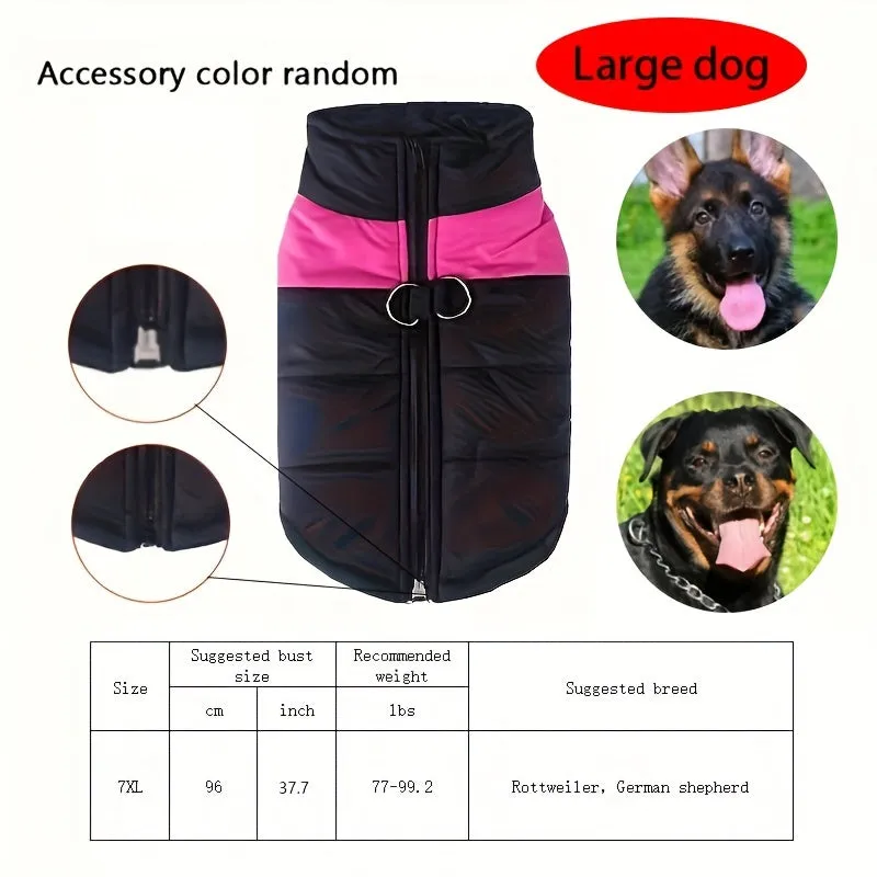 Cozy Dog Winter Vest with Back Zipper  1PC