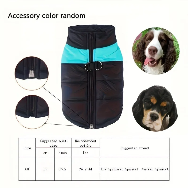 Cozy Dog Winter Vest with Back Zipper  1PC