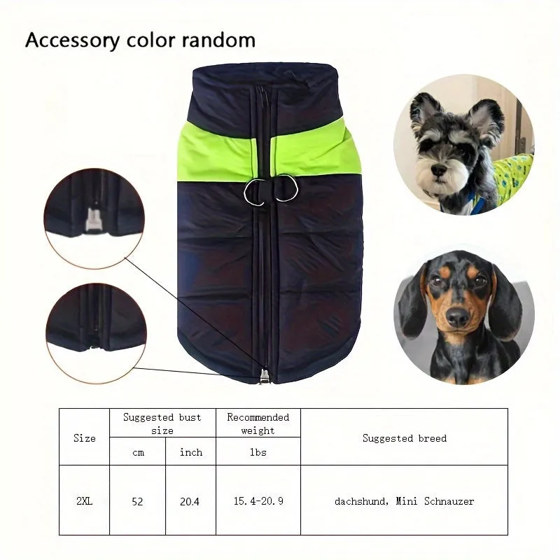 Cozy Dog Winter Vest with Back Zipper  1PC