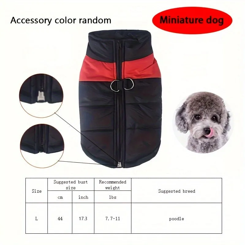 Cozy Dog Winter Vest with Back Zipper  1PC