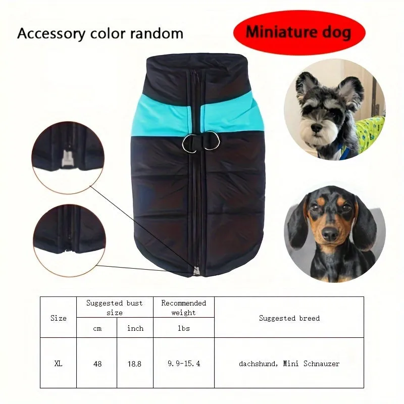 Cozy Dog Winter Vest with Back Zipper  1PC