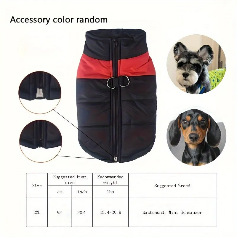 Cozy Dog Winter Vest with Back Zipper  1PC