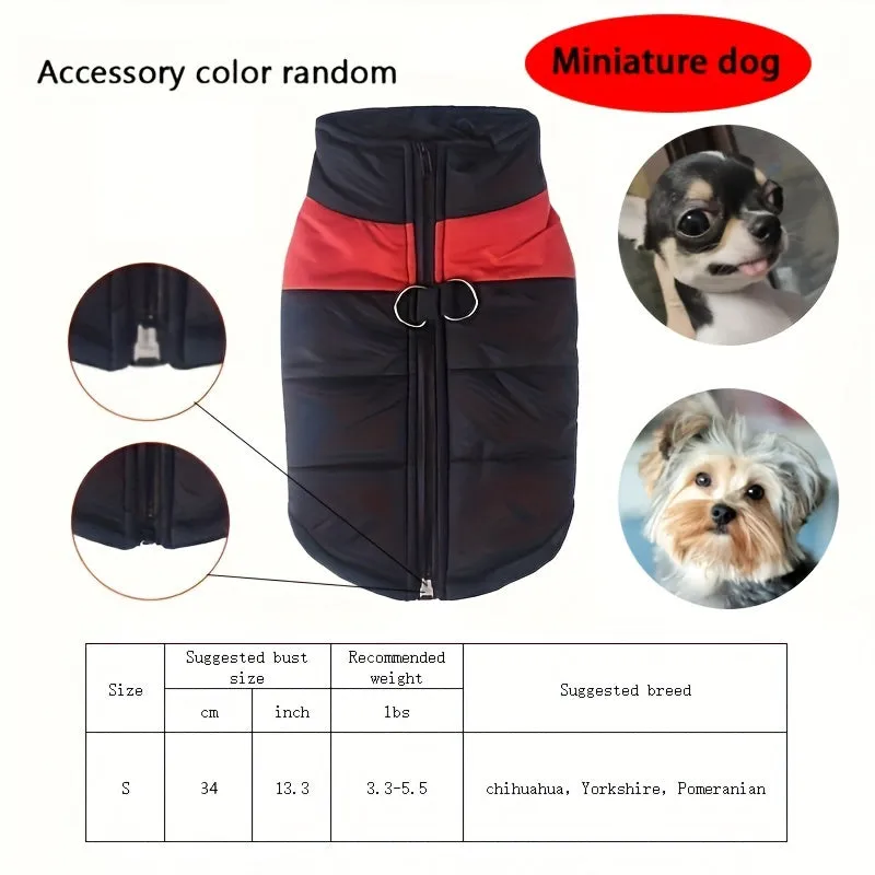 Cozy Dog Winter Vest with Back Zipper  1PC