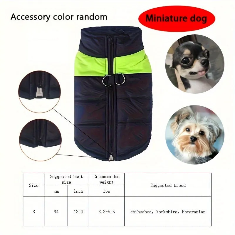 Cozy Dog Winter Vest with Back Zipper  1PC