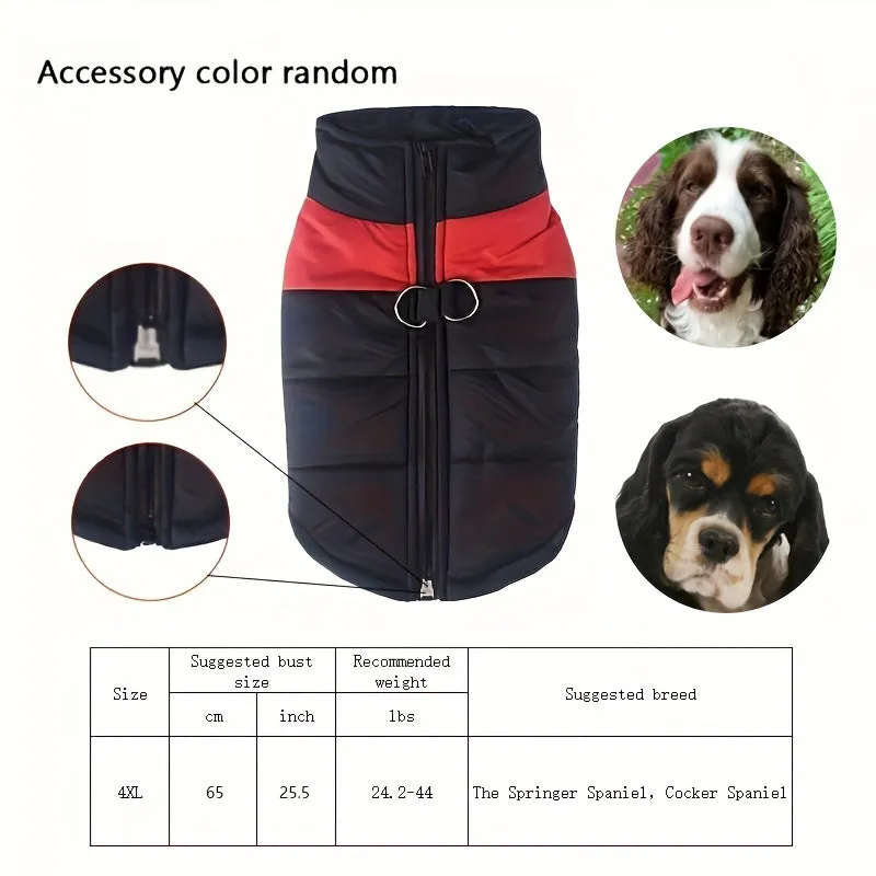 Cozy Dog Winter Vest with Back Zipper  1PC