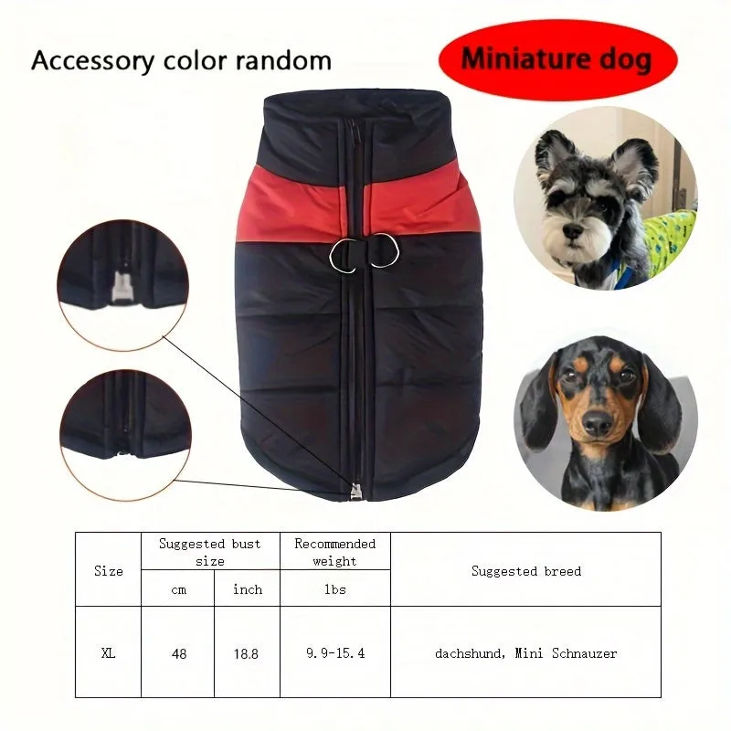 Cozy Dog Winter Vest with Back Zipper  1PC