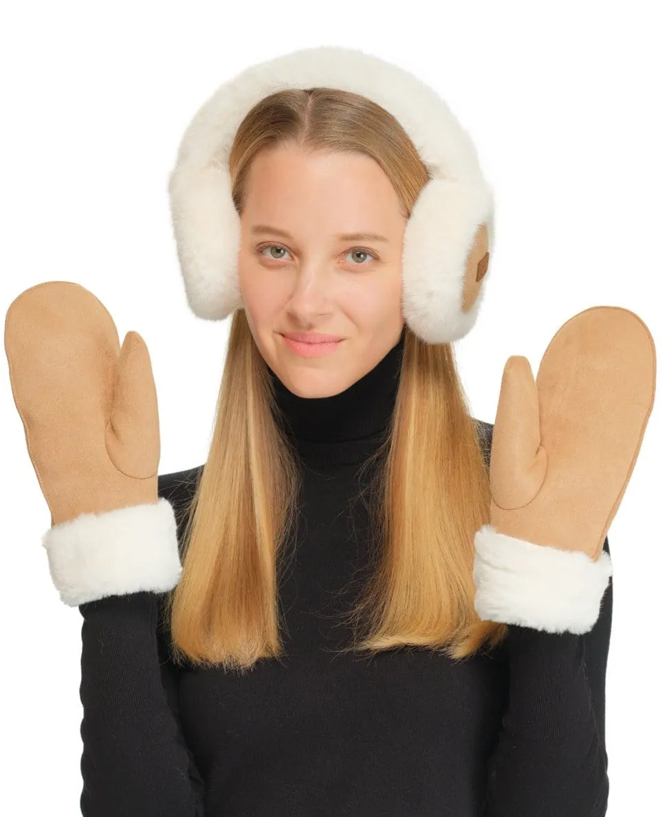 EMS4491 Vegan Suede and Fur Earmuffs