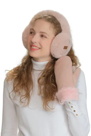 EMS4491 Vegan Suede and Fur Earmuffs