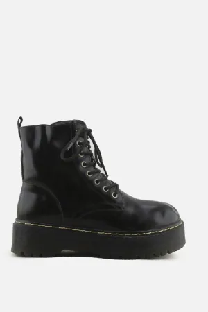 European Brand Zipper Laces Combat Boots | 100% Synthetic Leather