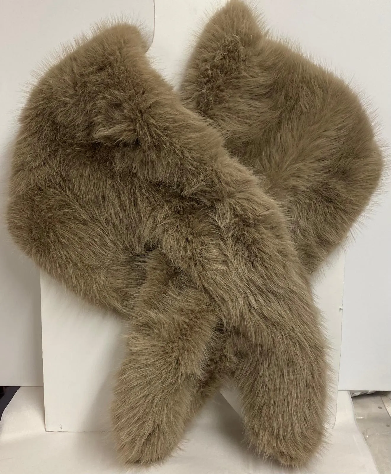 Faux Fur Stole - Taupe