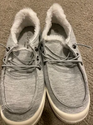 Fur lined slip on sneaker