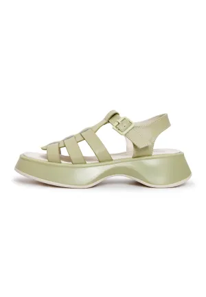 Leather Platform Sandals Joanna - Green