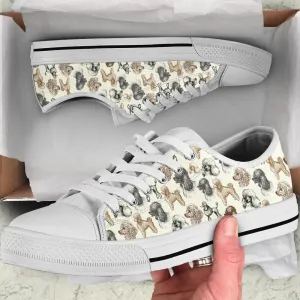 Poodle Low Top Shoes - Lowtop Casual Shoes Gift For Adults, Dog Printed Shoes, Canvas Shoes For Men, Women