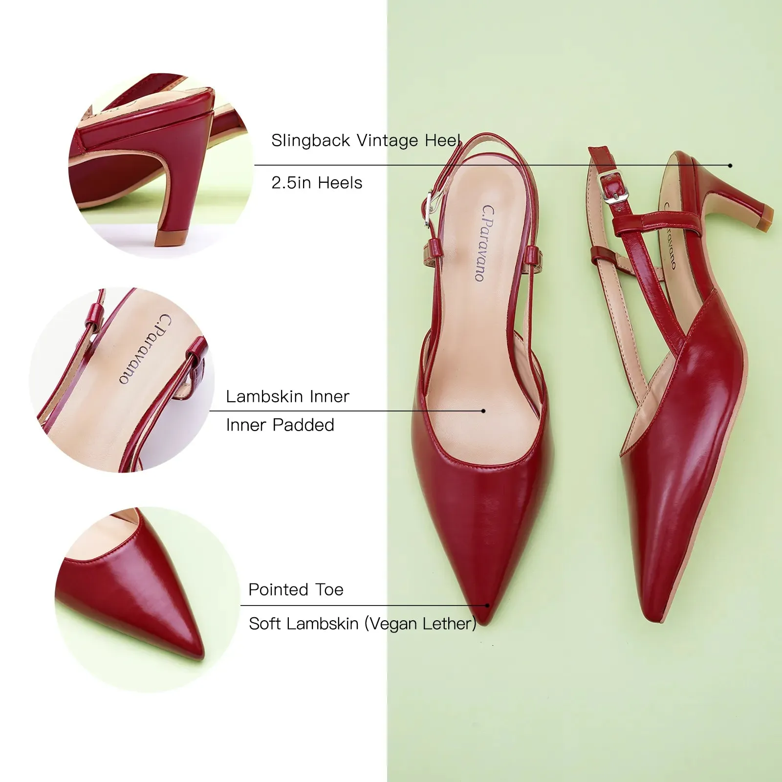 Sleek Pointed Toe Chic Slingback Pumps