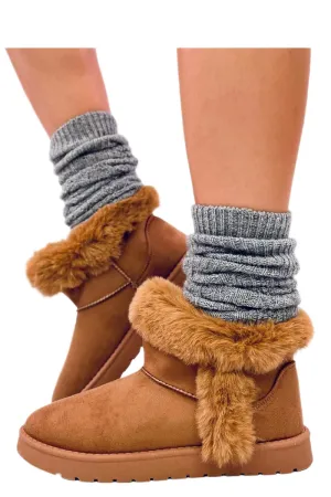 TEEK - Camel Plush Seam Snow Lounge Boots