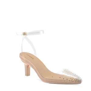 The D'Orsay - Sand Transparent Rhinestone   Stiletto Heel Kit 3 Sand