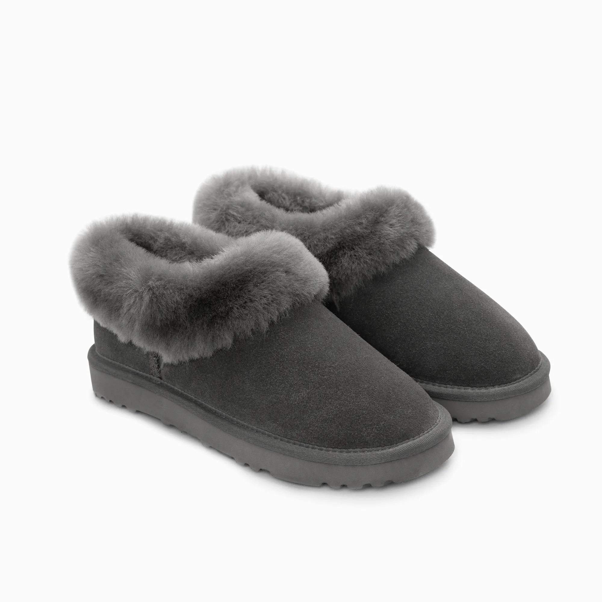 Ugg Slippers Avery Unisex Premium Sheepskin Slippers Suede (Unisex Cow Suede)