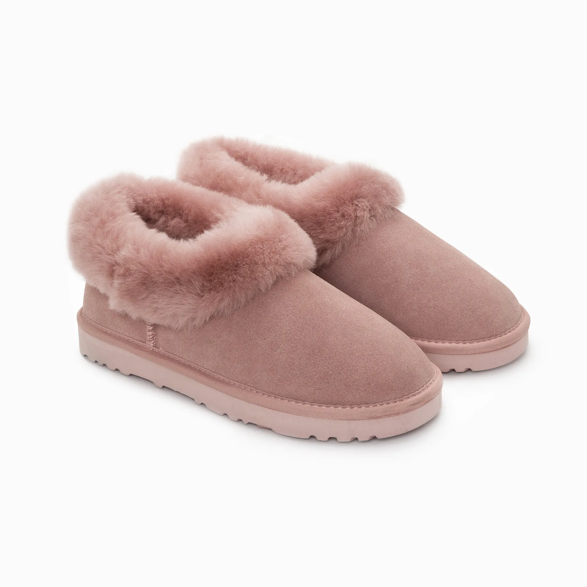 Ugg Slippers Avery Unisex Premium Sheepskin Slippers Suede (Unisex Cow Suede)