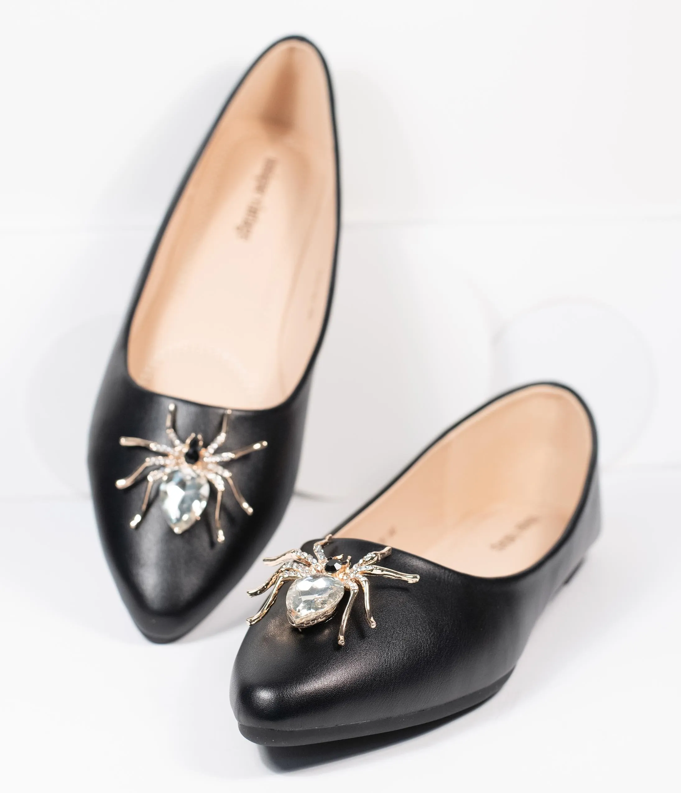 Unique Vintage Black Spider Evie Flats