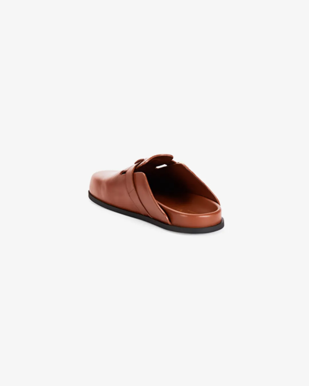 Valentino Garavani V-Logo Sabot Mule in 'Brown' Leather