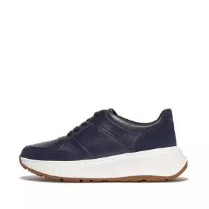 Women's Fitflop F-Mpde Leather/Suede Flatform Sneakers Color: Midnight Navy